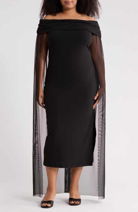 BY DESIGN Waverly Off the Shoulder Cape Dress