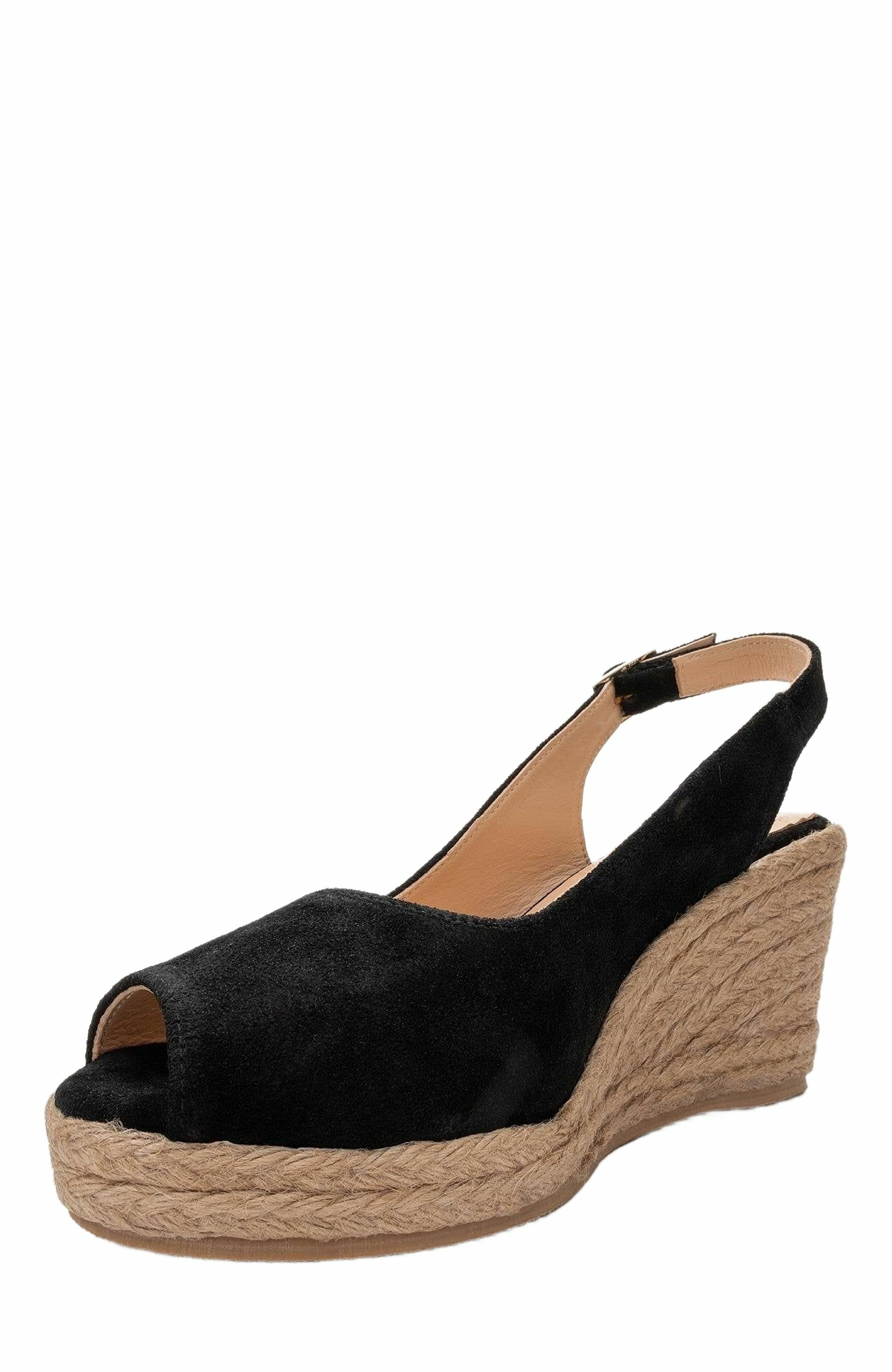 Forever 
Always Shoes Ryan Suede Leather Espadrilles, Alternate, color, Black Suede Leather