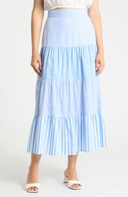 JMCLAUGHLIN Shelly Tiered Midi Skirt