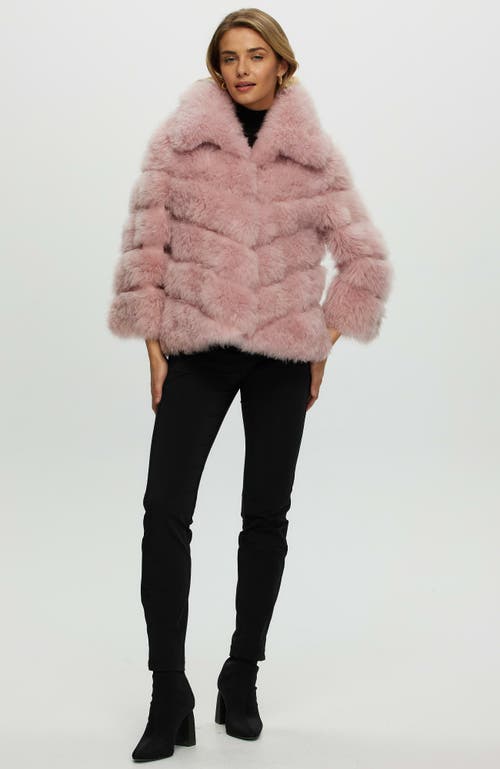 Gorski Cashmere Goat Diagonal Jacket In Pink