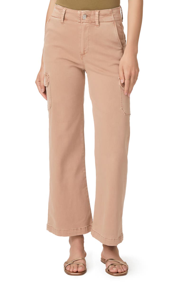 PAIGE Carly Ankle Wide Leg Cargo Jeans, Main, color, Vintage Warm Rose