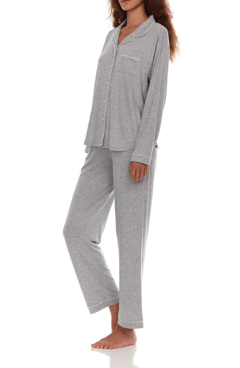 Flora By Flora Nikrooz Annie Long Sleeve & Pants 2-Piece Pajama Set, Alternate, color, H. Grey
