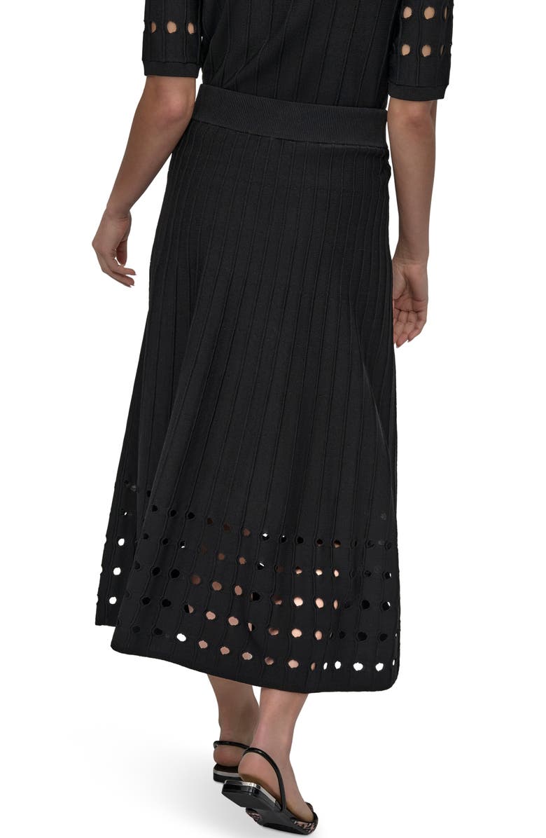DKNY Rib Open Stitch Crepe Sweater Skirt, Alternate, color, 