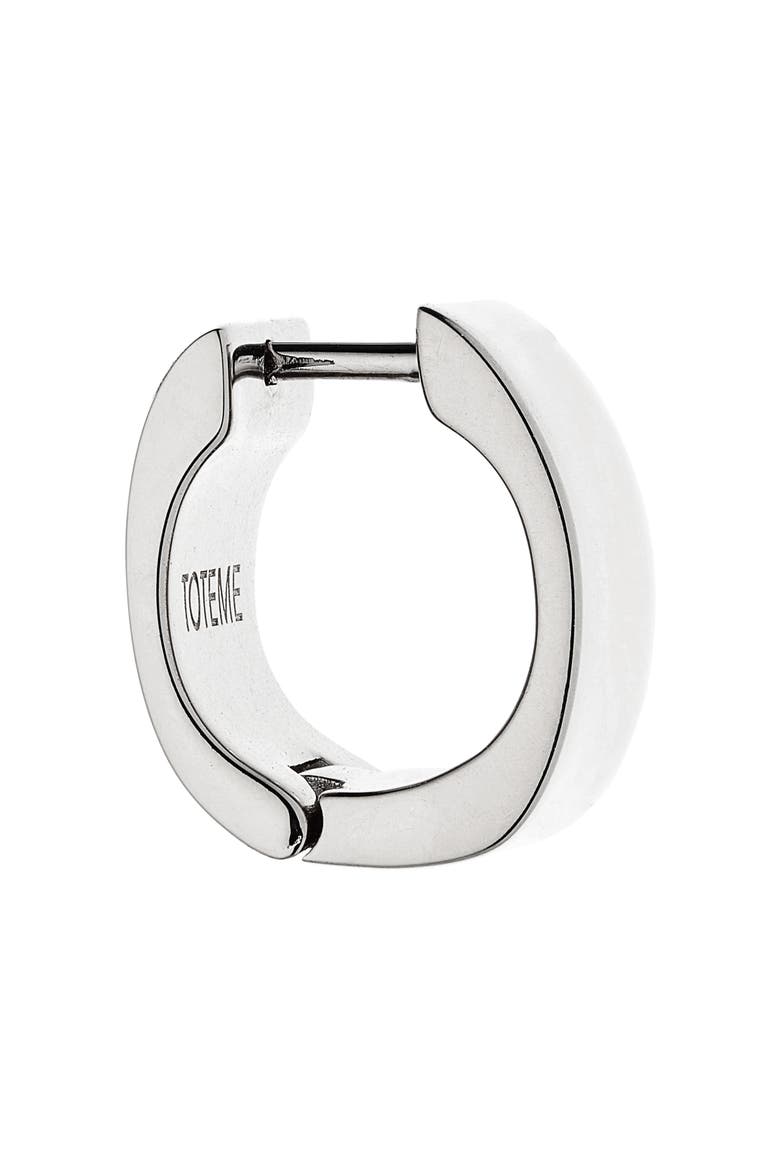 Petite Signature Hoop Earrings, Alternate, color, SILVER