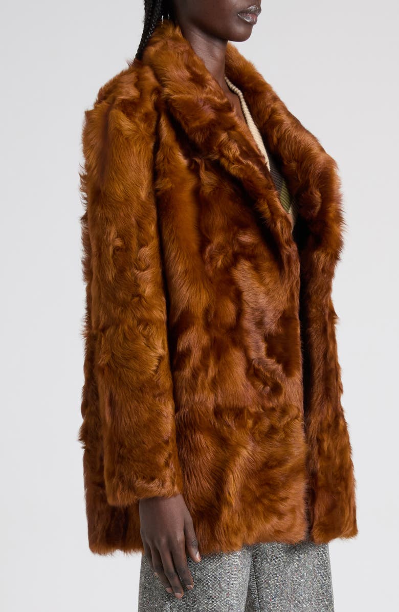 Valentino Genuine Curly Shearling Coat, Alternate, color,