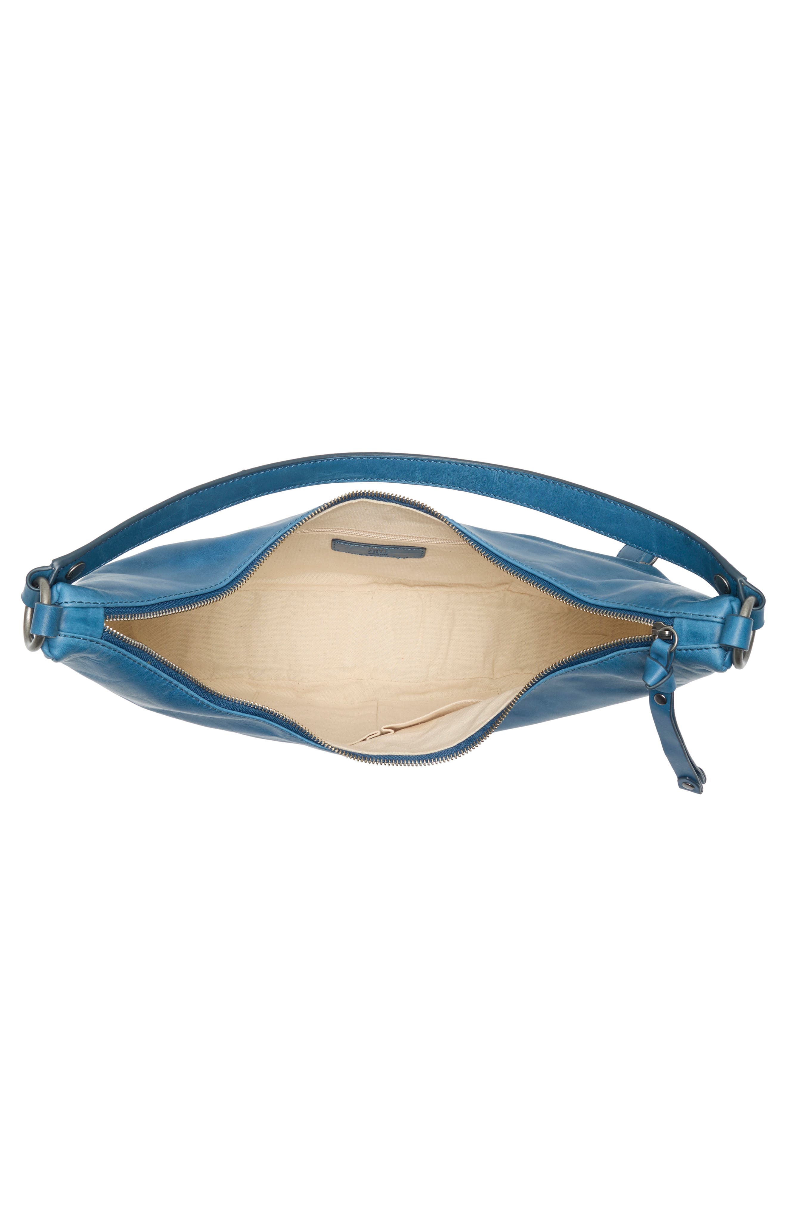 Melissa Crescent Leather Hobo, Alternate, color, INK