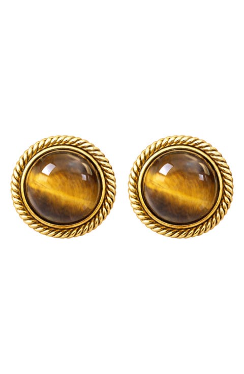 Faux Tiger Eye Earrings