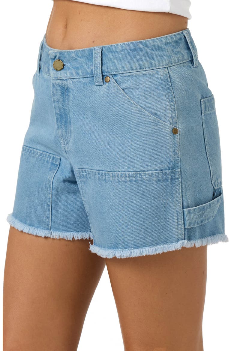 OG Harlyn Fray Denim Shorts, Alternate, color, INDIGO
