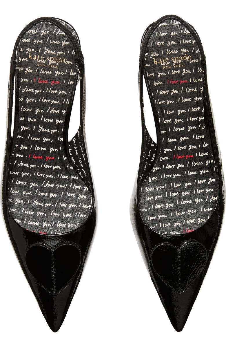 Kate Spade New York lover crinkle patent leather slingback pump, Alternate, color, Black