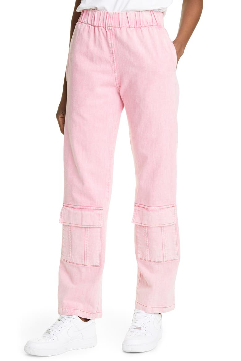 Unisex Calvin Washed Cargo Jeans, Alternate, color, PINK