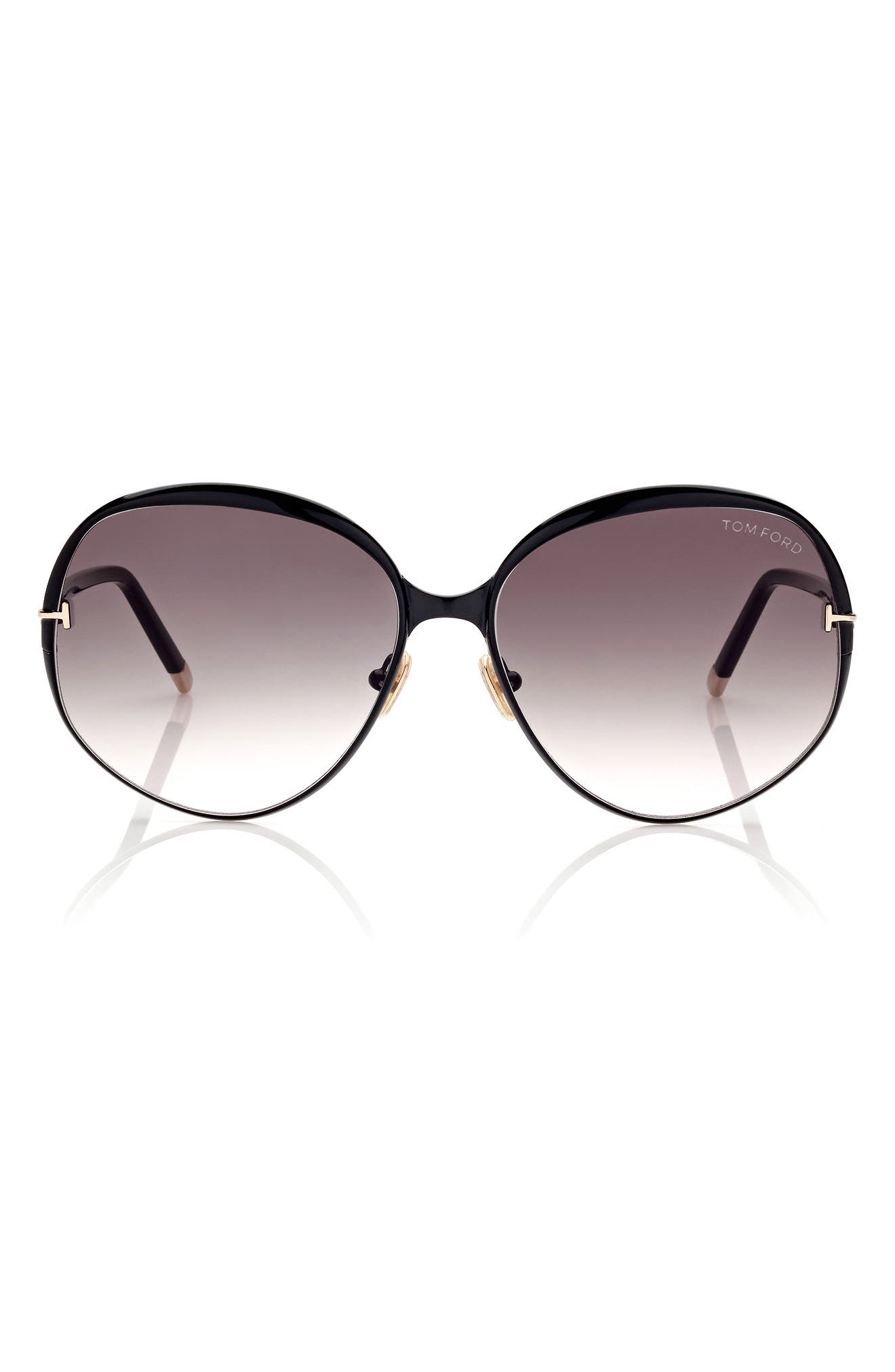 TOM FORD 50mm Polarized Round Sunglasses