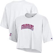 Champion Women's Champion White Cleveland Guardians Boyfriend Cropped Americana T-Shirt