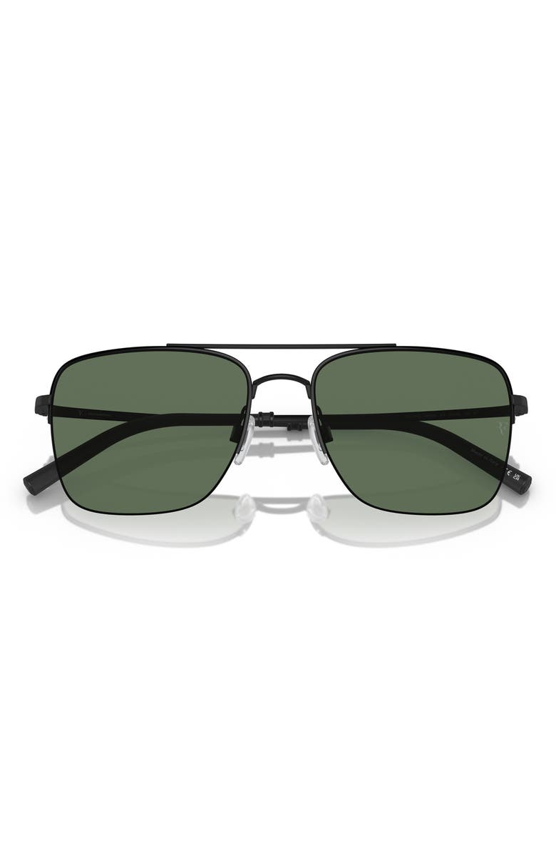 Oliver Peoples Roger Federer 56mm Polarized Pilot Sunglasses, Alternate, color, Matte Black Polarized