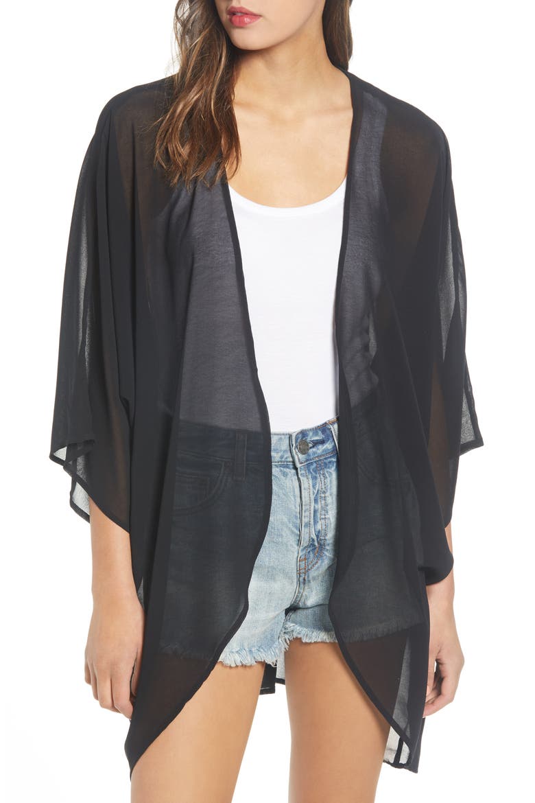 Chiffon Topper, Main, color, BLACK