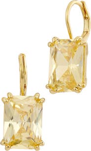 SAVVY CIE JEWELS Radiant Cut Cubic Zirconia Drop Earrings