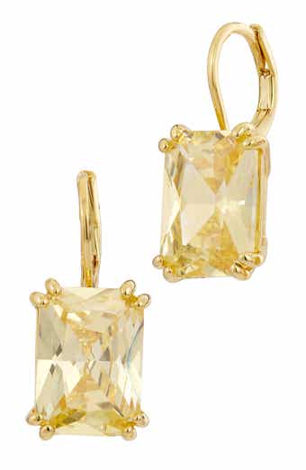 SAVVY CIE JEWELS Radiant Cut Cubic Zirconia Drop Earrings