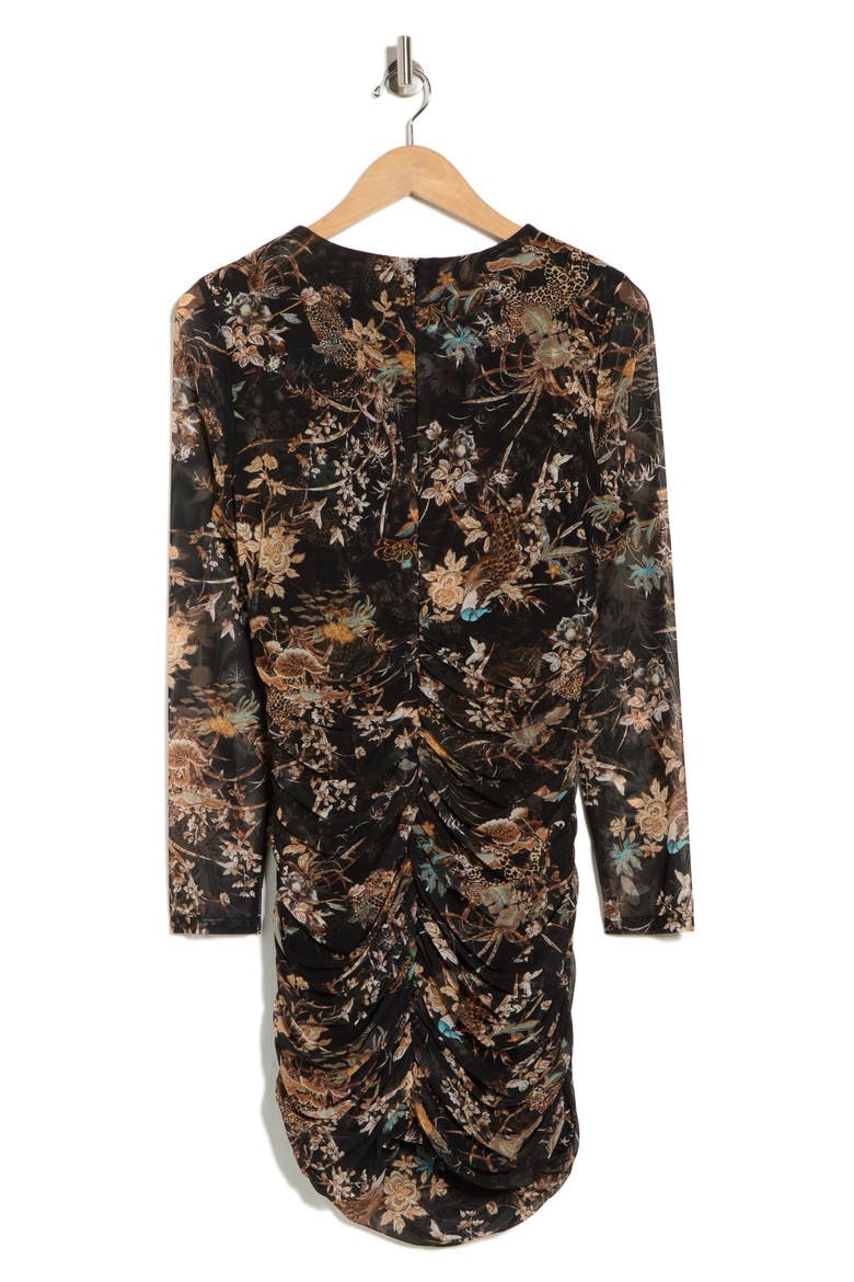 Sunny Long Sleeve Minidress, Alternate, color, BLACK MULTI TAPESTRY JUNGLE