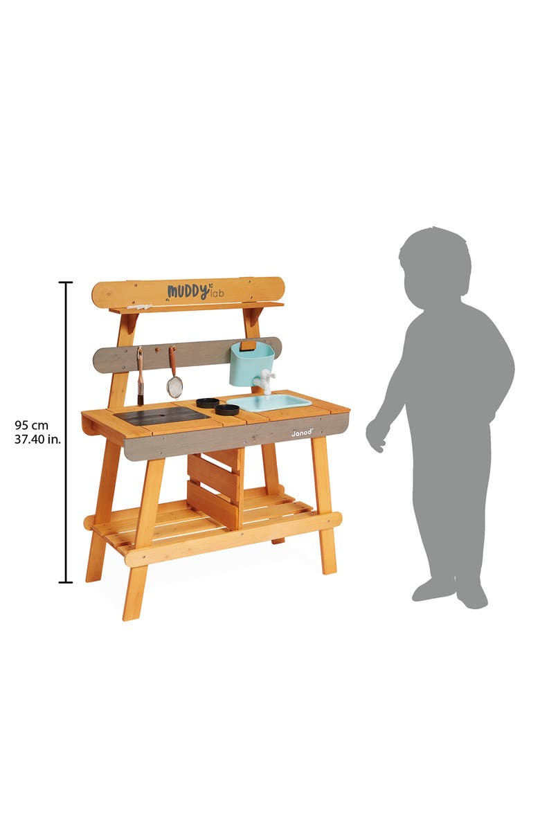 Janod Muddy Lab Outdoor Kitchen Playset, Alternate, color, Brown