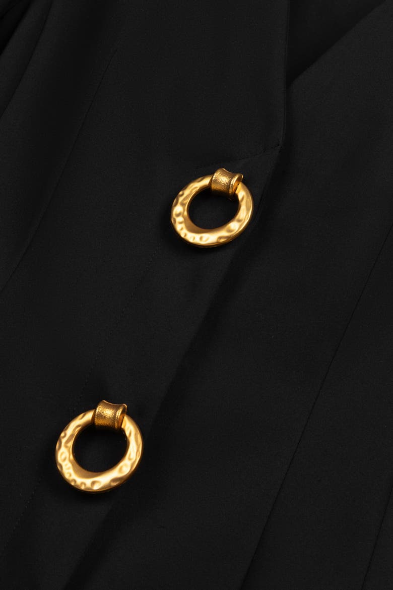Ring Button Wrap Front Jacket, Alternate, color, Black