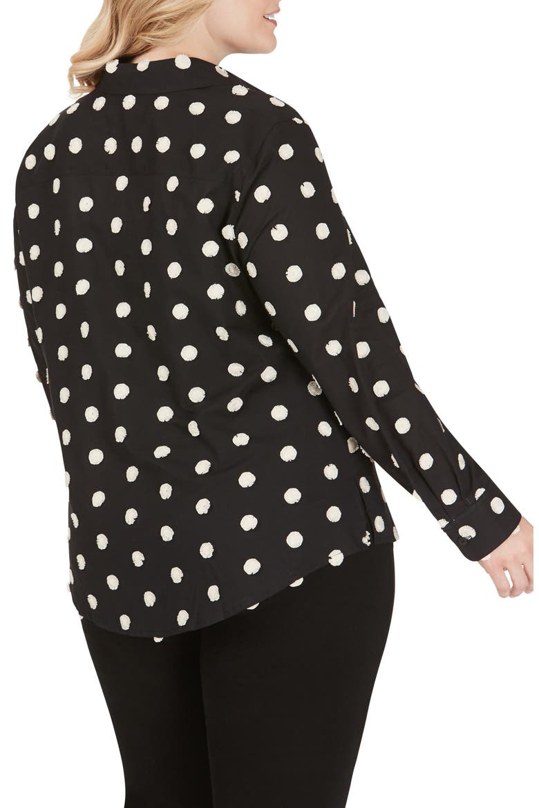 Rhea Clipped Circle Shirt, Alternate, color, BLACK