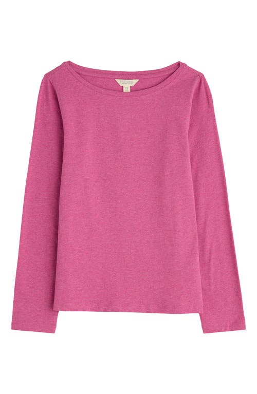 Seasalt Cornwall Easel Long Sleeve Stretch Organic Cotton Top In Pink