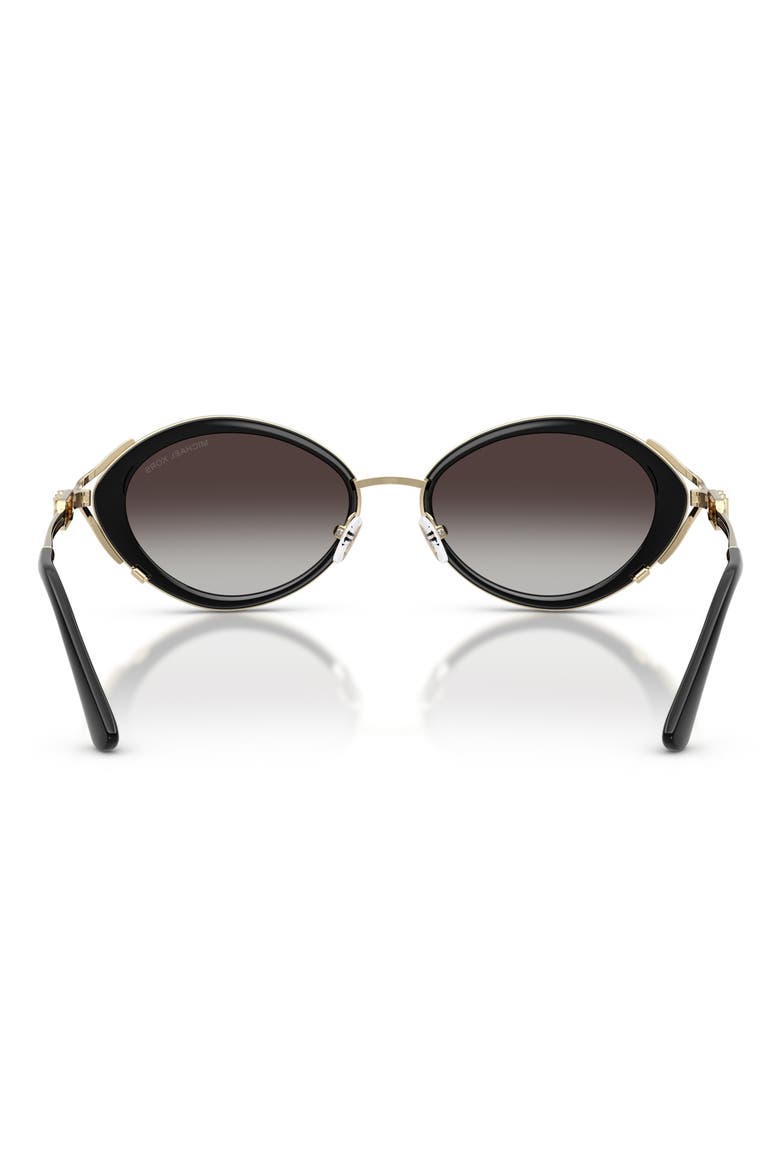 Key West 53mm Oval Sunglasses, Alternate, color, BLACK / GREY GRADIENT BLACK