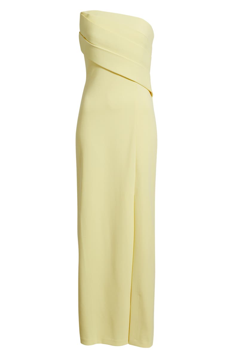 Vince Camuto Origami Pleated Strapless Column Gown, Main, color, Buttercup
