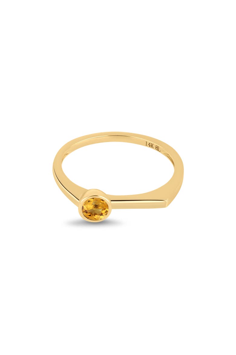 14K Gold Citrine Stackable Ring (Online Trunk Show), Alternate, color, 14K YELLOW GOLD/ CITRINE