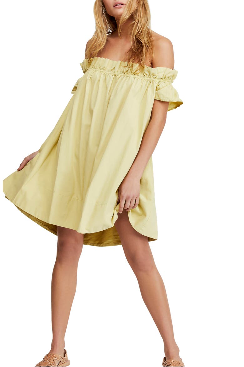 Sophie Off the Shoulder Minidress, Main, color, CHARTREUSE