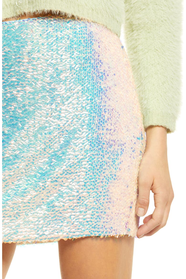 Sequin Miniskirt, Alternate, color, PINK