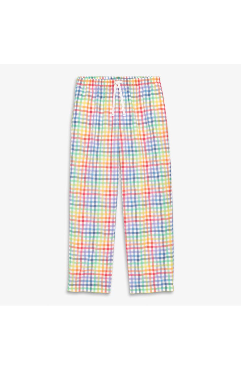 Primary Adult Plaid PJ Pant In Rainbow Plaid, Main, color, Ivory Rainbow Plaid