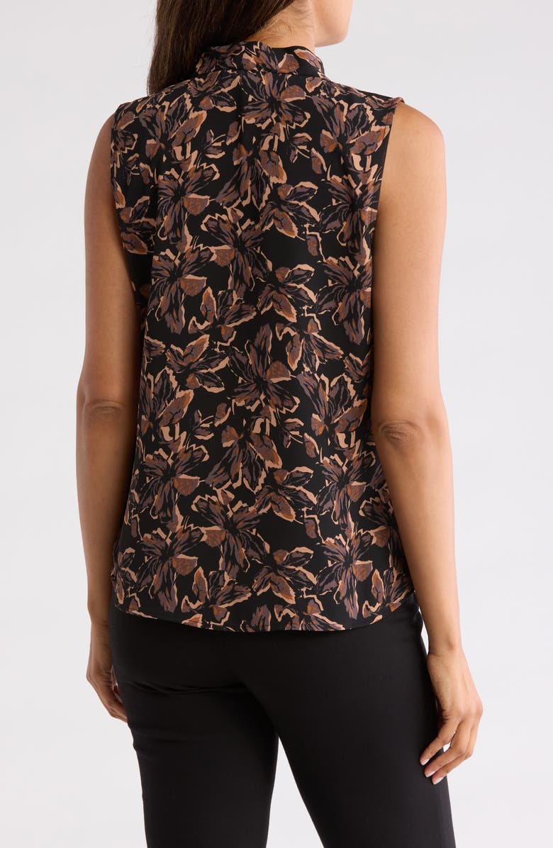 NORDSTROM RACK V-Neck Sleeveless Woven Shell Top, Alternate, color, Black- Grey Soly Blooms