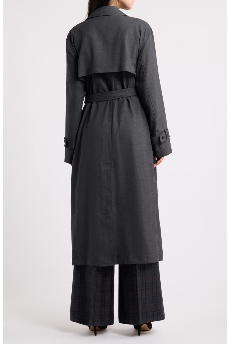 Double Breasted Trench Coat, Alternate, color, CHARCOAL MELANGE - A08