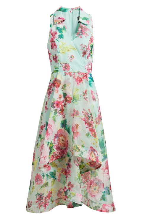Floral High-Low Cocktail Dress