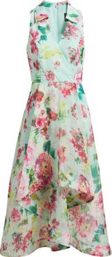 Adrianna Papell Floral High-Low Cocktail Dress