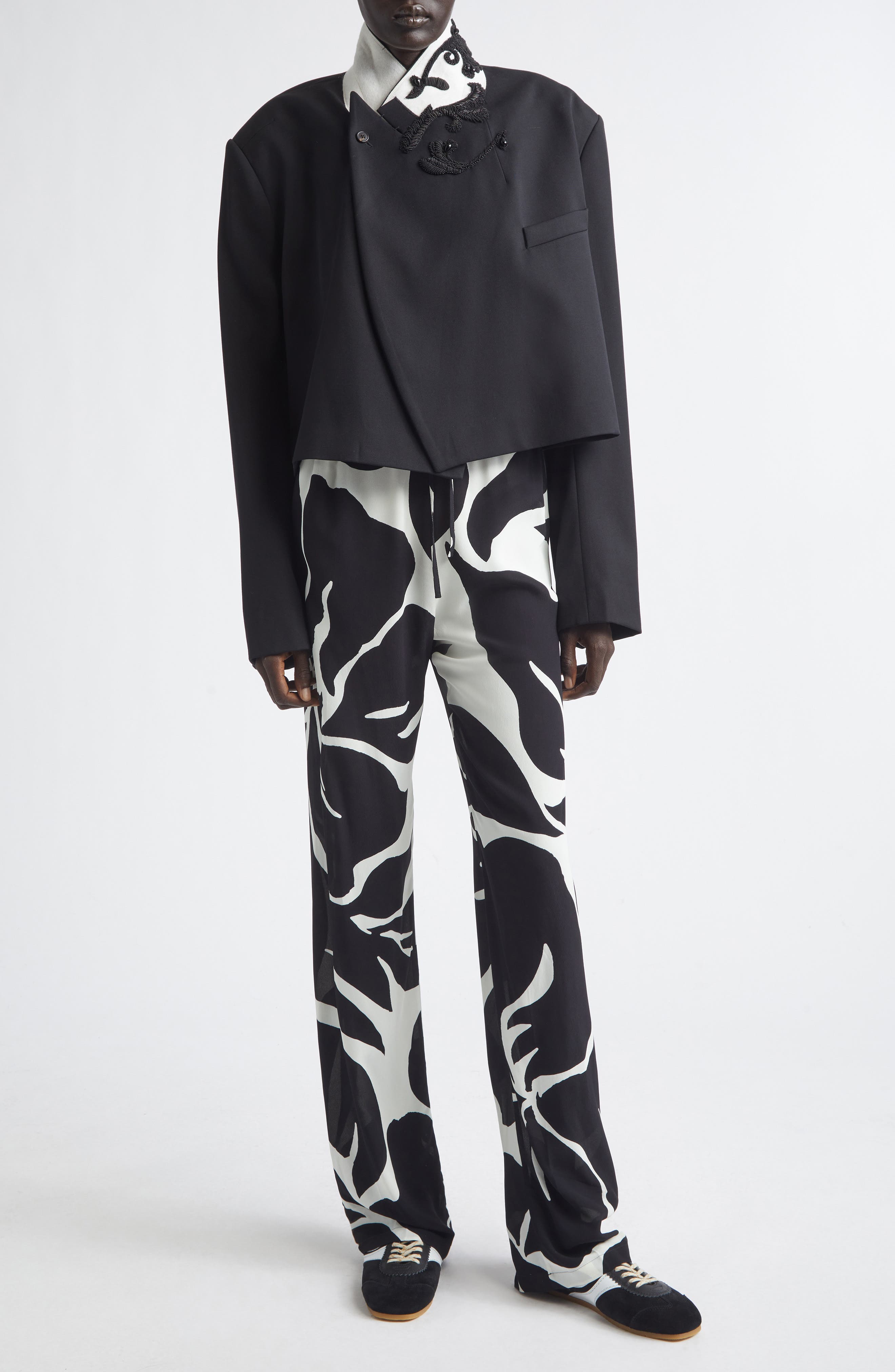 Bosea Crop Embroidered Wool Gabardine Jacket - image 2