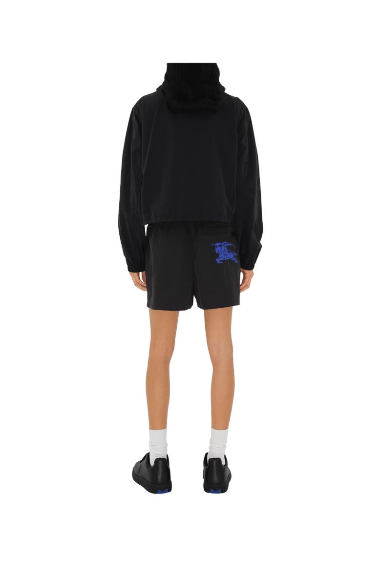 Burberry Cropped Nylon Hooded Jacket, Alternate, color, Black