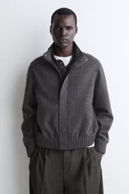 COS Pinstriped Bonded-jersey Bomber Jacket