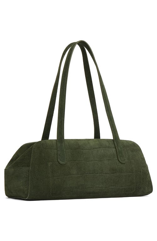 Mansur Gavriel Helios Suede Shoulder Bag In Green