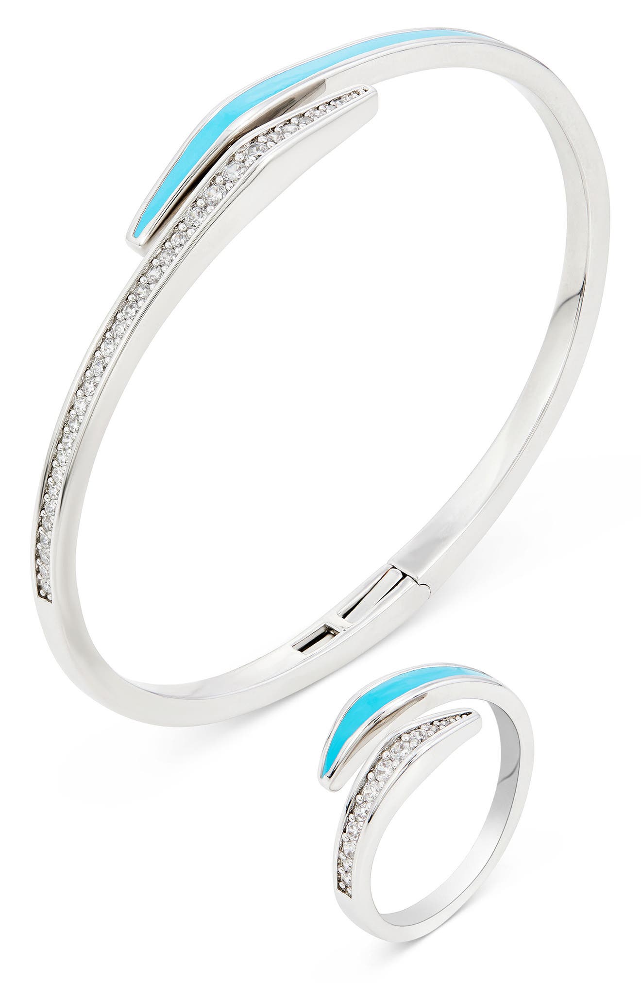 Enamel & Cubic Zirconia Bangle & Ring Set