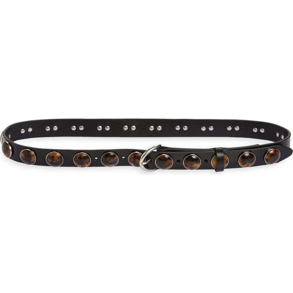 Rag & Bone Women's Cabochon Baby Boyfriend Belt In Black