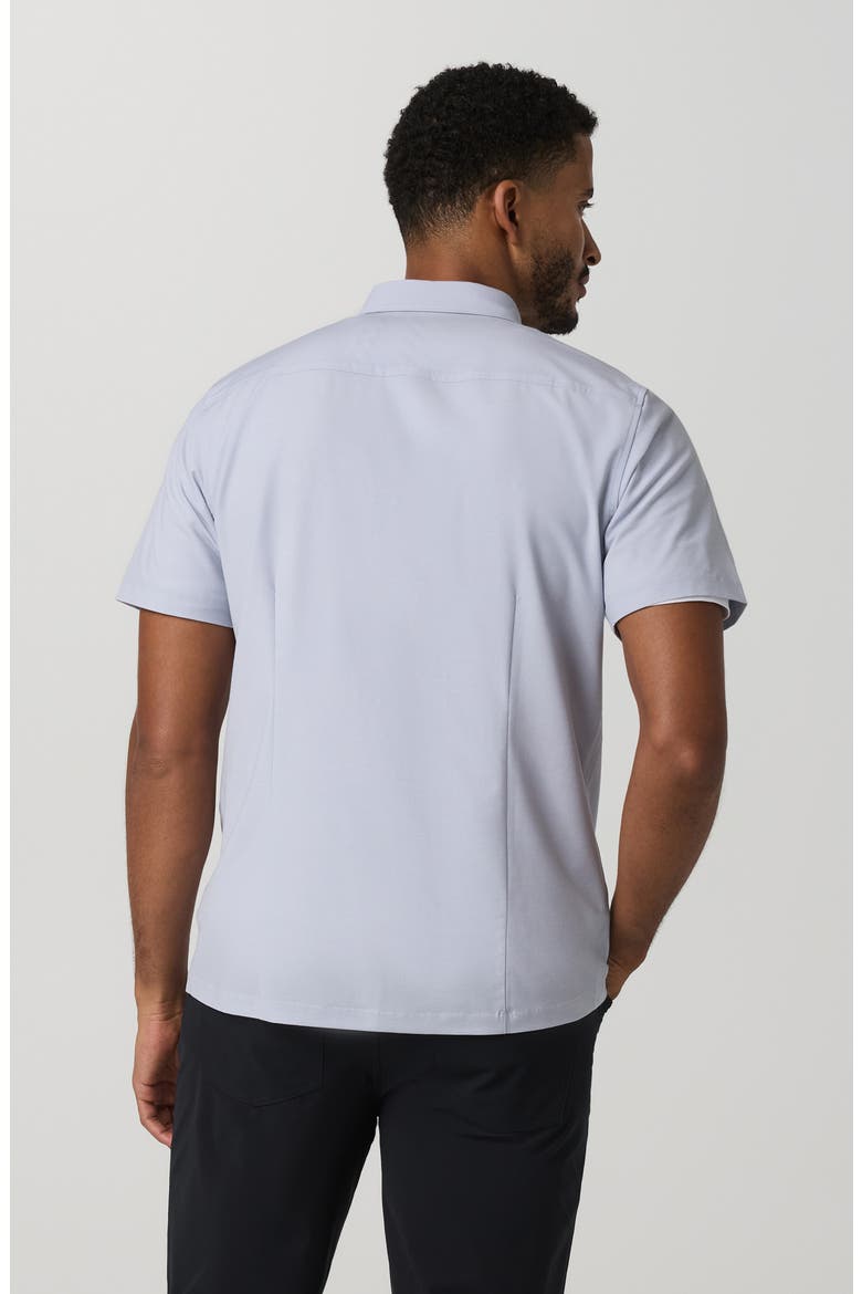 Short Sleeve Bridge Button-Up Shirt, Alternate, color, ATMOSPHERE MINI STRIPE