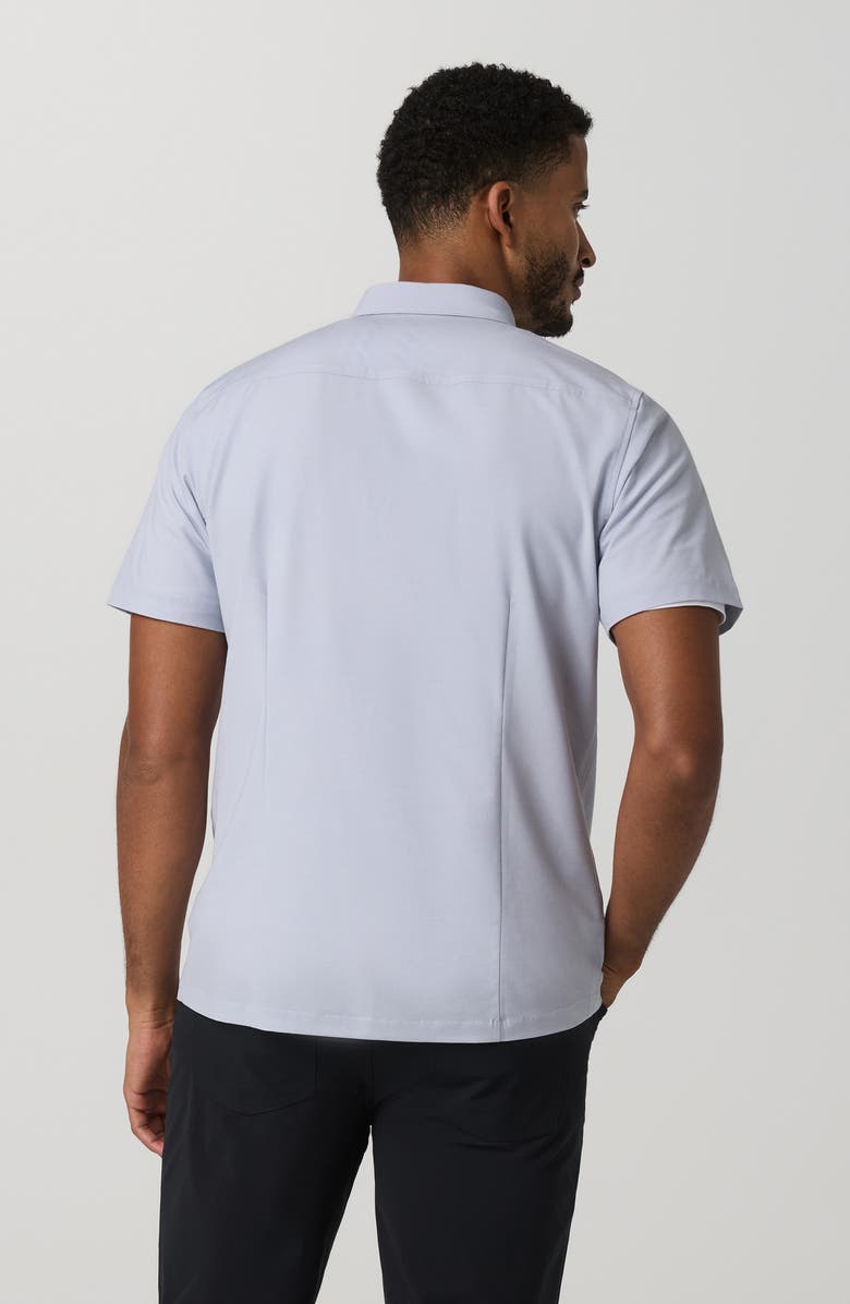 Vuori Short Sleeve Bridge Button-Up Shirt, Alternate, color, Atmosphere Mini Stripe