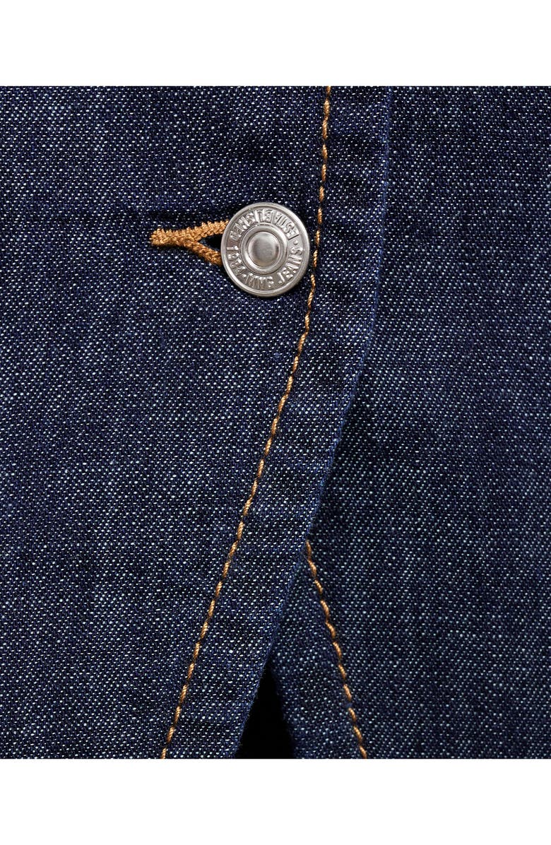 MANGO Cutaway Button-Up Denim Top, Alternate, color, Open Blue