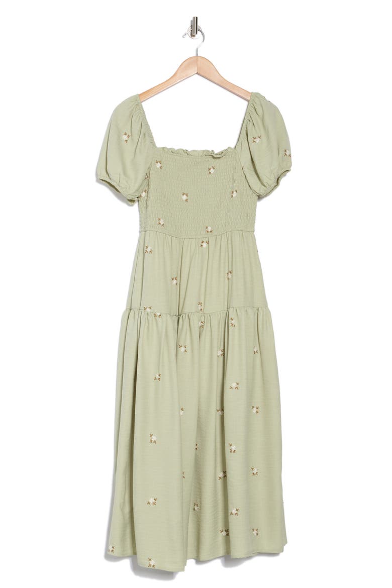 Floral Embroidered Maxi Dress, Alternate, color, OLIVE MULTI