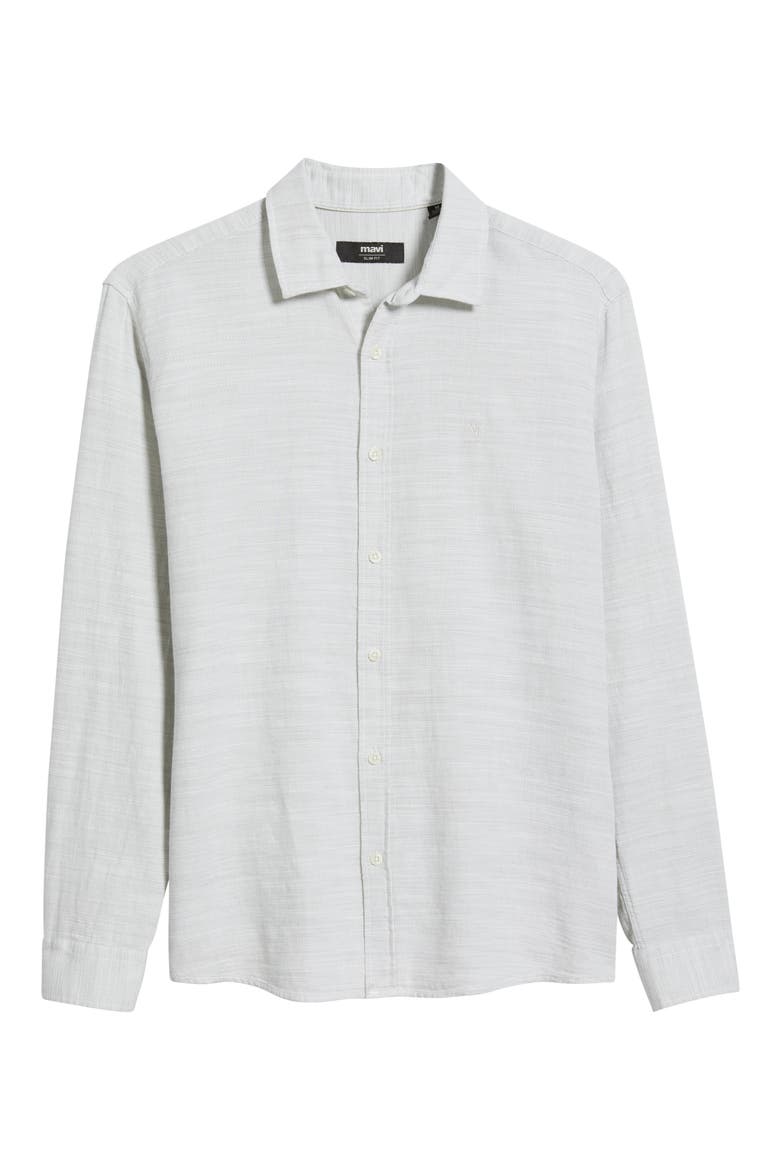 Long Sleeve Cotton Button-Up Shirt, Alternate, color, OIL GREEN