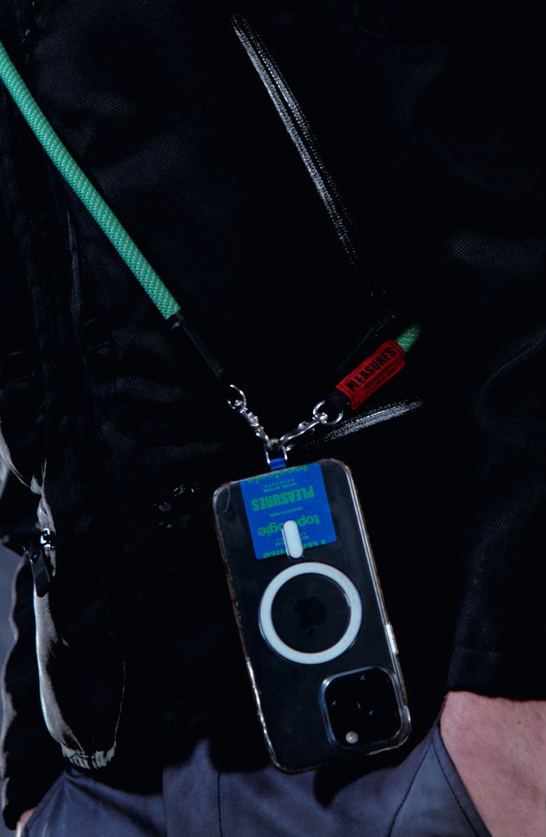 PLEASURES x Topologie Phone Strap, Alternate, color, Blue / Green