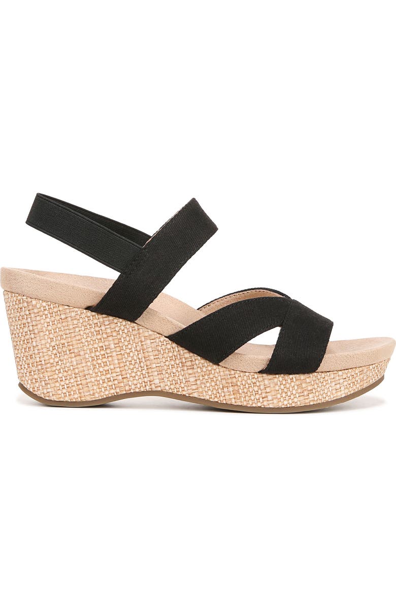 LifeStride Danita Slingback Platform Wedge Sandal, Alternate, color, Black