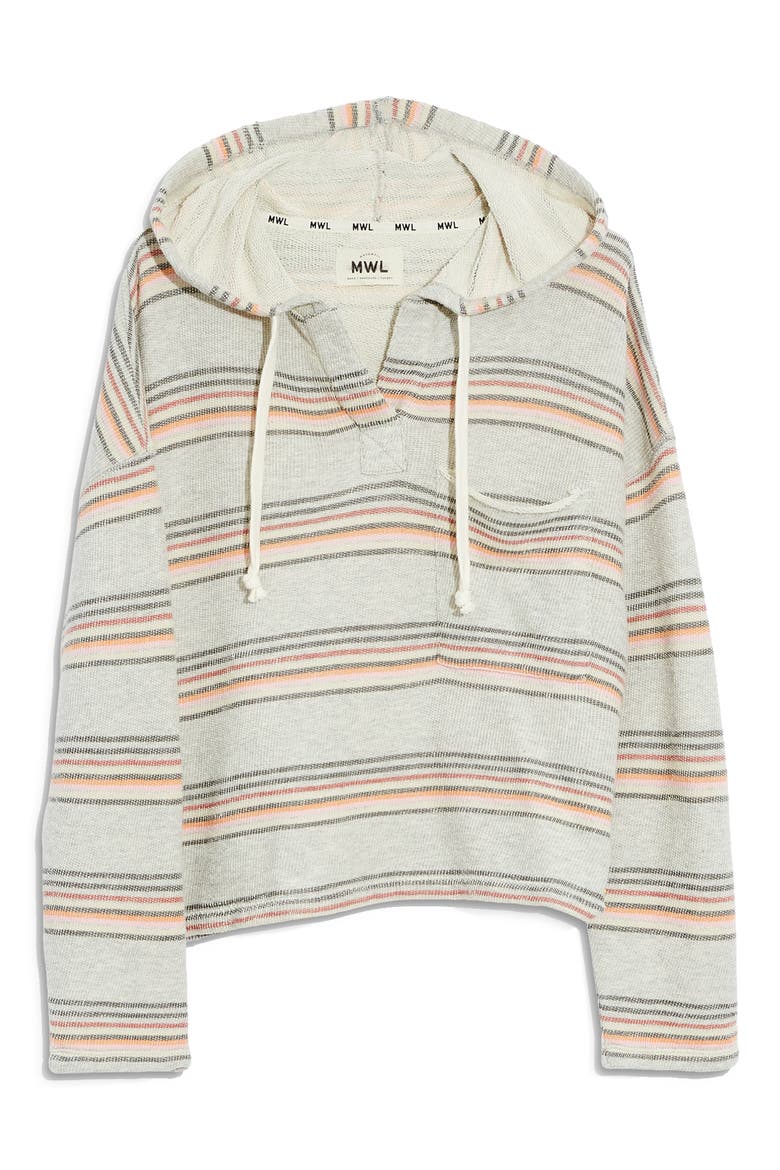 MWL Beach Stripe Long Sleeve Cotton Hoodie, Alternate, color, STRIPE TERRY HEATHER GREY