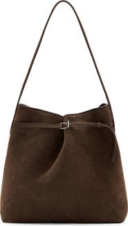 MANGO Suede Buckle Bucket Bag